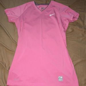 Pink Nike Pro Athletic Tee